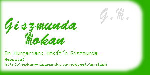 giszmunda mokan business card